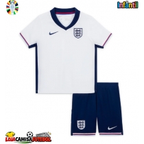 Camisa de Futebol Inglaterra Equipamento Principal Infantil Europeu 2024 Manga Curta (+ Calças curtas)